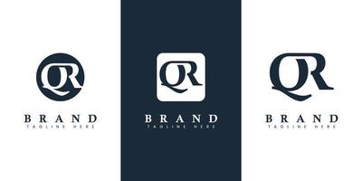logotipo qr de letra moderno y simple, adecuado para cualquier negocio con iniciales qr o rq. vector