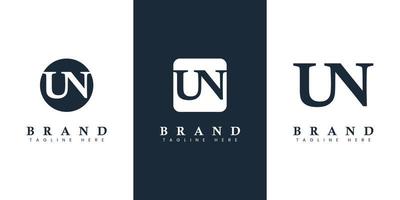 Modern and simple Letter UN Logo, suitable for any business with UN or NU initials. vector