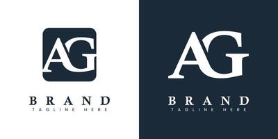 Modern and simple Letter AG Logo, suitable for any business with AG or GA initials. vector