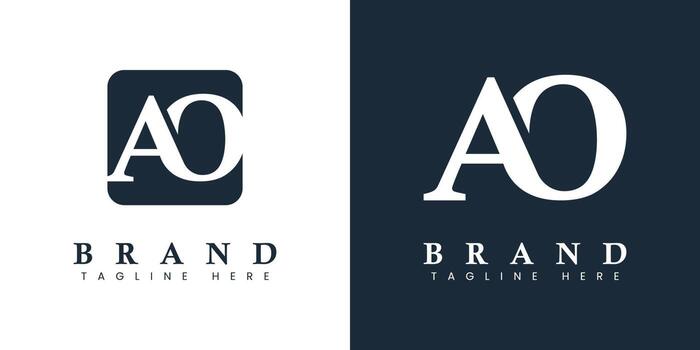 Modern and simple Letter AO Logo, suitable for any business with AO or OA initials. vector