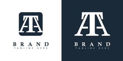 letra moderna y sencilla en el logotipo, adecuada para cualquier negocio con las iniciales at o ta. vector