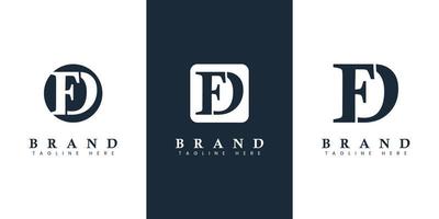 Modern and simple Letter FD Logo, suitable for any business with FD or DF initials. vector