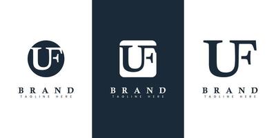 Modern and simple Letter UF Logo, suitable for any business with UF or FU initials. vector