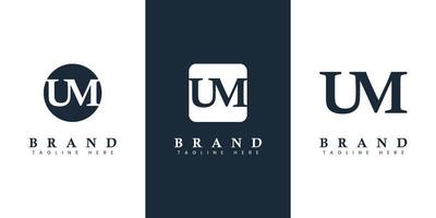 Modern and simple Letter UM Logo, suitable for any business with UM or MU initials. vector