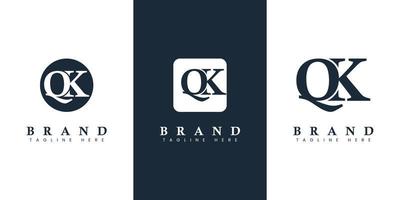 Modern and simple Letter QK Logo, suitable for any business with QK or KQ initials. vector