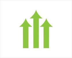 Vector green arrows up icon. Upload icon. upgrade sign. growth symbol. pointing arrow.