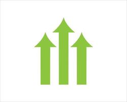 Vector green arrows up icon. Upload icon. upgrade sign. growth symbol. pointing arrow.