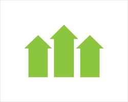 Vector green arrows up icon. Upload icon. upgrade sign. growth symbol. pointing arrow.