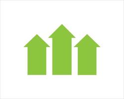 Vector green arrows up icon. Upload icon. upgrade sign. growth symbol. pointing arrow.