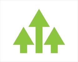 Vector green arrows up icon. Upload icon. upgrade sign. growth symbol. pointing arrow.