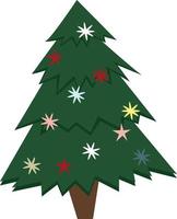 Big Christmas tree not on white background, festive illustration for printing vector