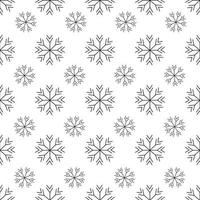 Snowflake seamless pattern black and white festive background, symmetrical vector pattern