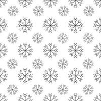 Snowflake seamless pattern black and white festive background, symmetrical vector pattern