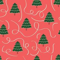 Christmas trees seamless pattern, Christmas trees on a bright background vector