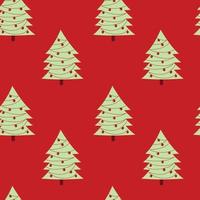 Christmas seamless pattern, Christmas tree repeat design on animal background vector