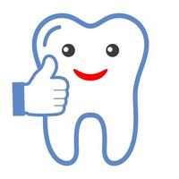 Dentistry logo illustration.Cheerful tooth with thumb up vector