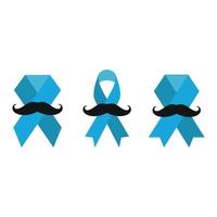 Set of blue ribbon with mustache vector