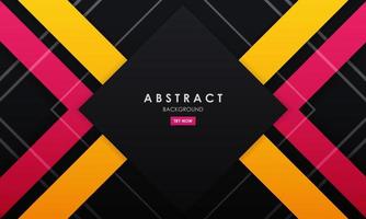 Modern abstract background black with pink and yellow color vector