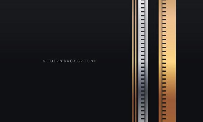 Abstract black with golden and silver background