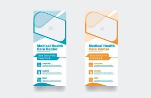 diseño de plantilla de hospital de banner profesional de resumen de atención médica médica vector