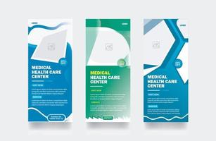 Medical Rollup Banner healthcare cover template hospital brochure background  clinic template vector