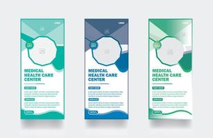 Medical Rollup Banner healthcare cover template hospital brochure background template vector