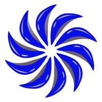 The design of the blue wheel or propeller is suitable for stickers, logos and others vector