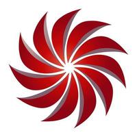 The red pinwheel or propeller design is suitable for stickers, logos and others vector