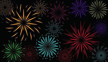 The background design with a colorful fireworks pattern is suitable for banners, posters, and so on vector