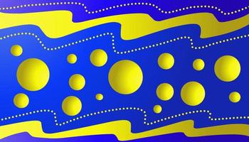 el diseño del fondo en azul y amarillo con bolas y motivos estéticos es adecuado para pancartas, afiches y otros vector