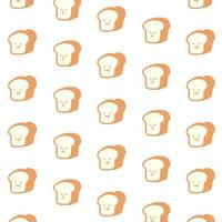 Hand drawn vector illustration of bread pattern on white background in cartoon style. For textile, fabric, wrapping paper. Abstract wallpaper.