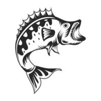 Jumping bass fish vector design.