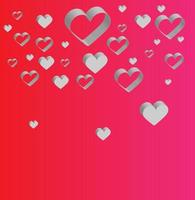Background valentine day.3d paper shape love postcard design for valentine with pink background vector
