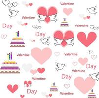 Background valentine day.Valentine's Day Sale Poster or banner with many sweet hearts and sweet gifts on red background. vector