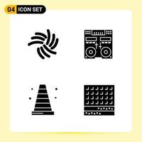 4 Creative Icons for Modern website design and responsive mobile apps 4 Glyph Symbols Signs on White Background 4 Icon Pack vector