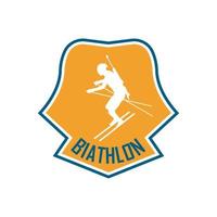logotipo de biatlón, marca de biatlón vector