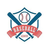 Hand drawn flat design baseball logo vector