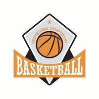 Colored vintage basketball logotype template vector