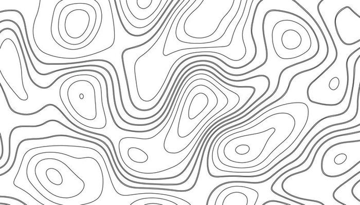 Grey Outline Topographic Contour Map Abstract: стоковая иллюстрация,  1972511657