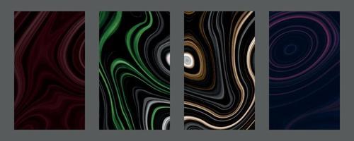 Abstract gradient fluid liquid cover template. Blurred gradient template set. Liquid dynamic gradient waves. Smooth templates collection for brochures, posters, banners, flyers and cards vector