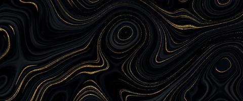 textura de mármol dorado de lujo. textura de rayas negras con brillos dorados. ondas líquidas y manchas. arte fluido abstracto negro y dorado. fondo pintado a mano abstracto creativo. vector