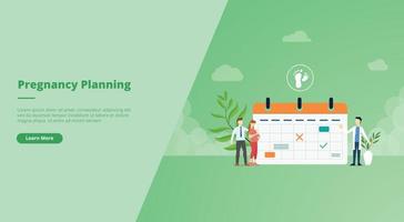 pregnancy planning schedule for website landing homepage template banner or slide presentation cover vector