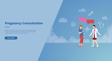 pregnancy health consultation concept for website landing homepage template banner or slide presentation cover vector