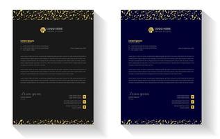 golden color luxury letterhead. corporate modern business luxury letterhead design template with gold color. letterhead, letter head, Business letterhead design. black letter head, golden letter head vector