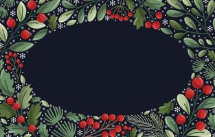 Hand Drawn Winter Floral And Nature Plant Background vector