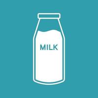 leche en botella de vidrio icono clipart vector