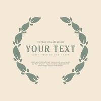 Leaf foliage wreath laurel monogram frame vector