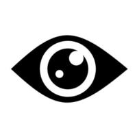 icono del logotipo del ojo sobre fondo blanco. ideal para logotipos de anteojos y miras ópticas. ilustración vectorial vector
