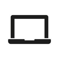 Laptop Silhouette Icon. Online Technology Equipment. Electronic Portable Computer Glyph Pictogram. Open Notebook with Digital Monitor Symbol. Isolated Vector Illustration.