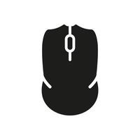 Computer Mouse Silhouette Icon. Wireless Technology Computer Equipment. PC Wireless Tool Glyph Pictogram. Cursor Pointer Scroll, Click Symbol. Isolated Vector Illustration.